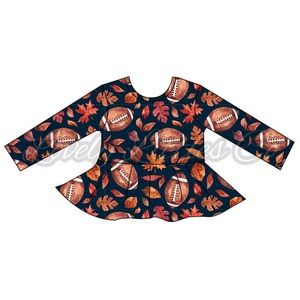 Fall football peplum top toddler girls